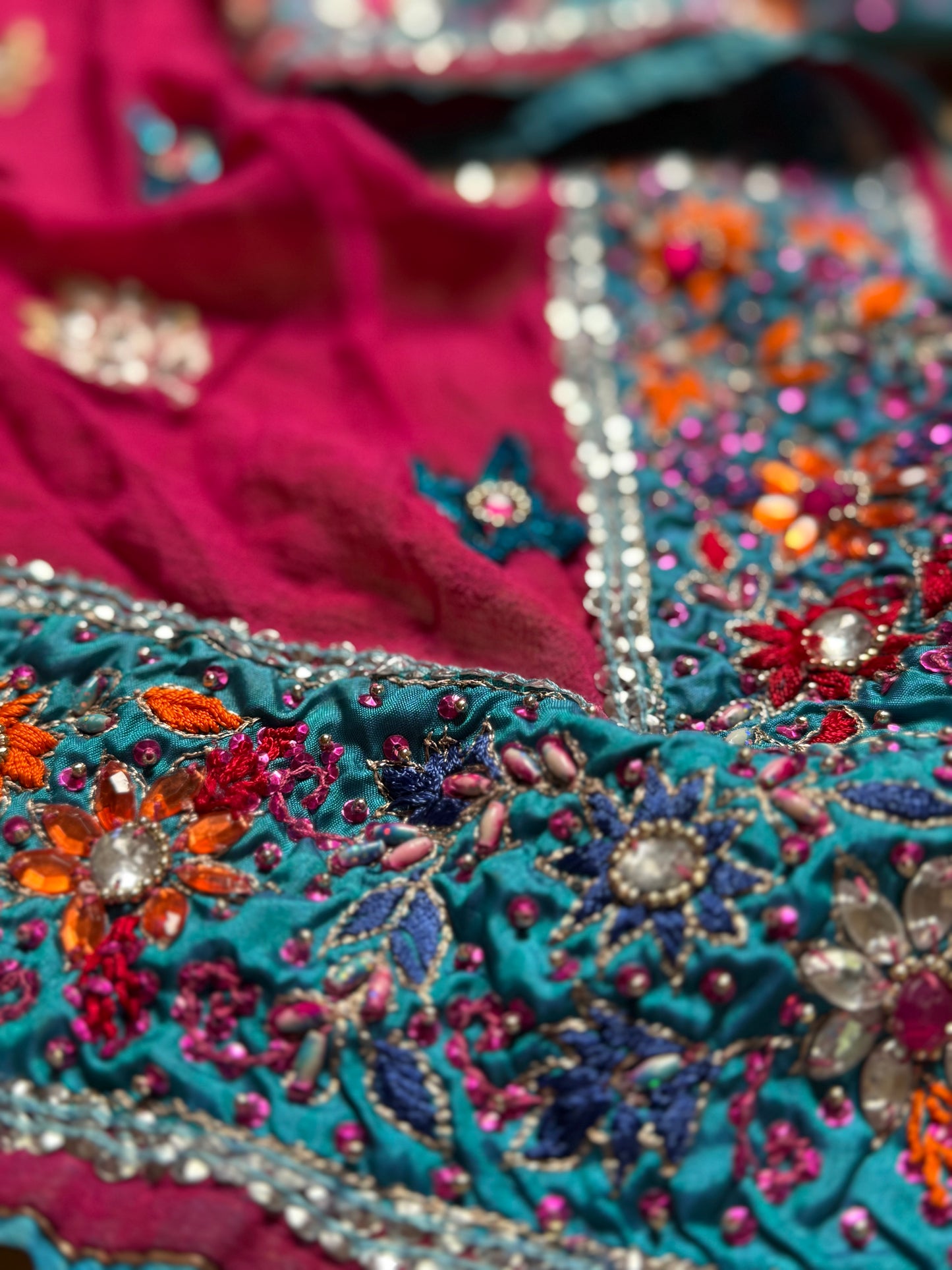 PURE SILK full sari. Heavily beaded. SOLD OUT