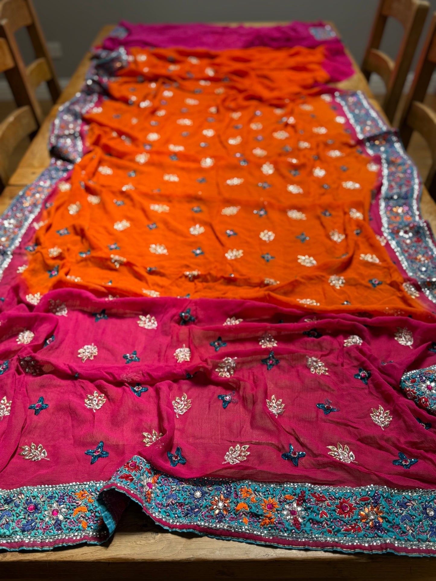 PURE SILK full sari. Heavily beaded. SOLD OUT