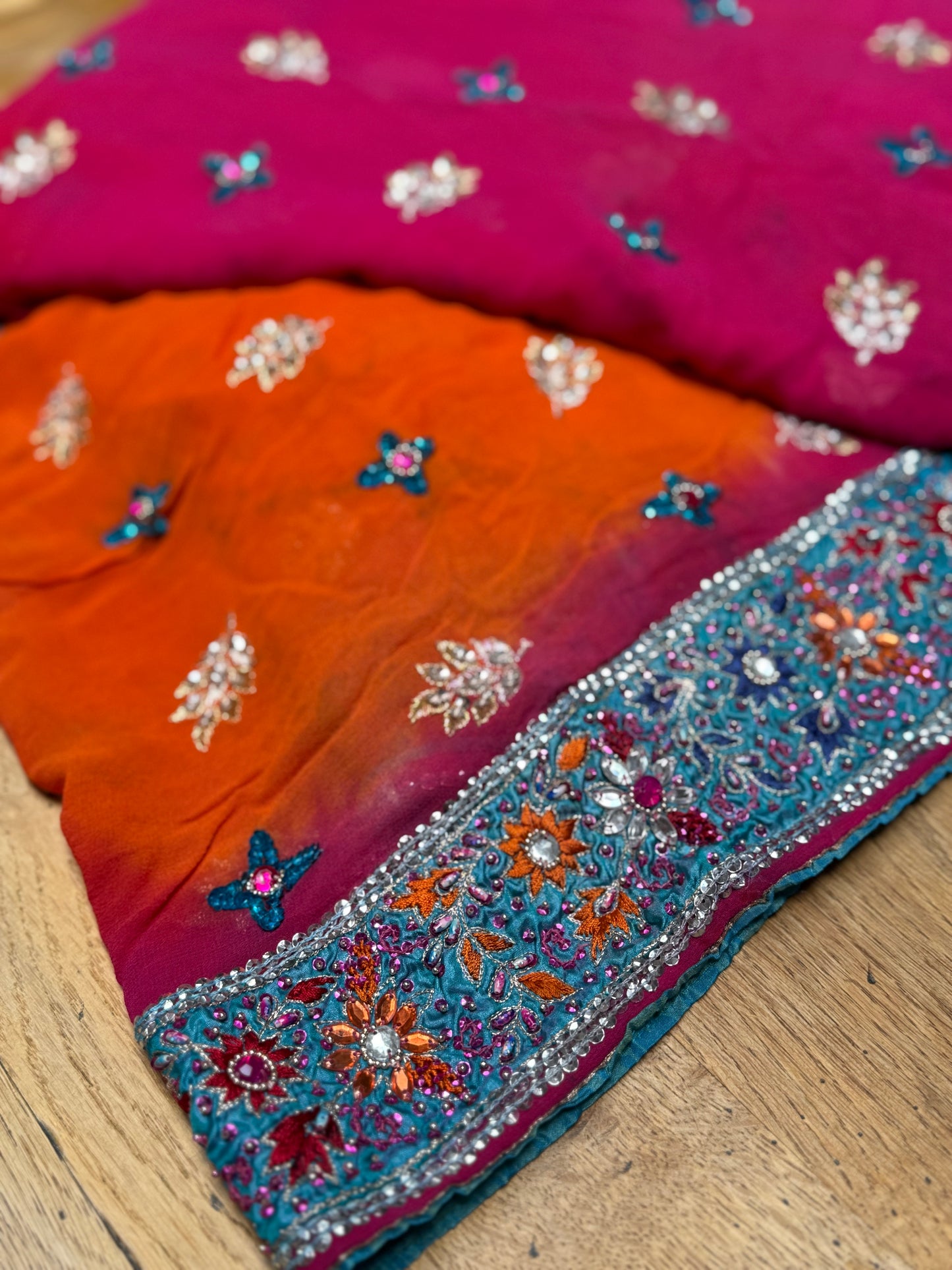PURE SILK full sari. Heavily beaded. SOLD OUT