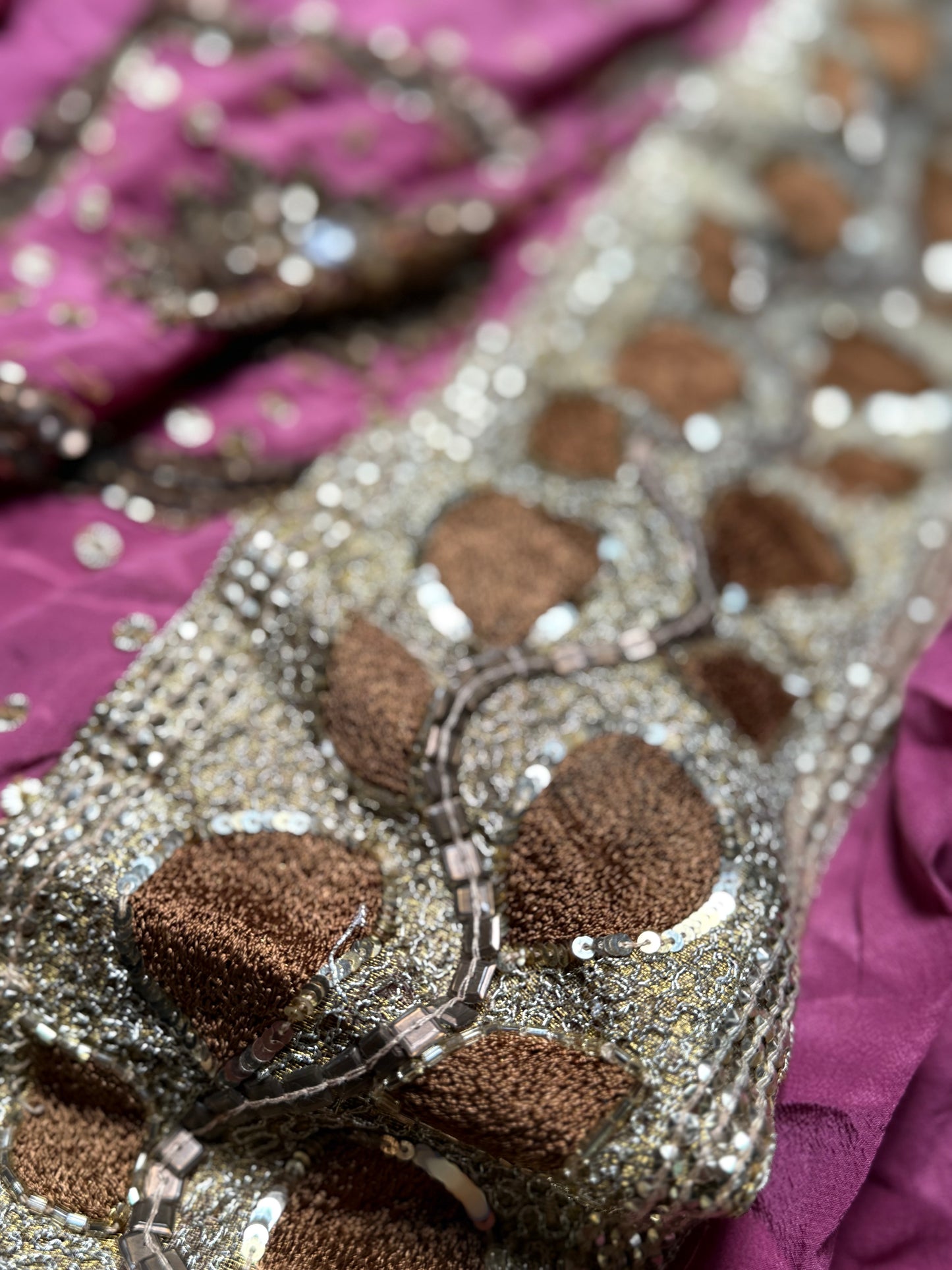 PURE SILK full sari. Unique. Heavily beaded. Vintage saree. SOLD OUT