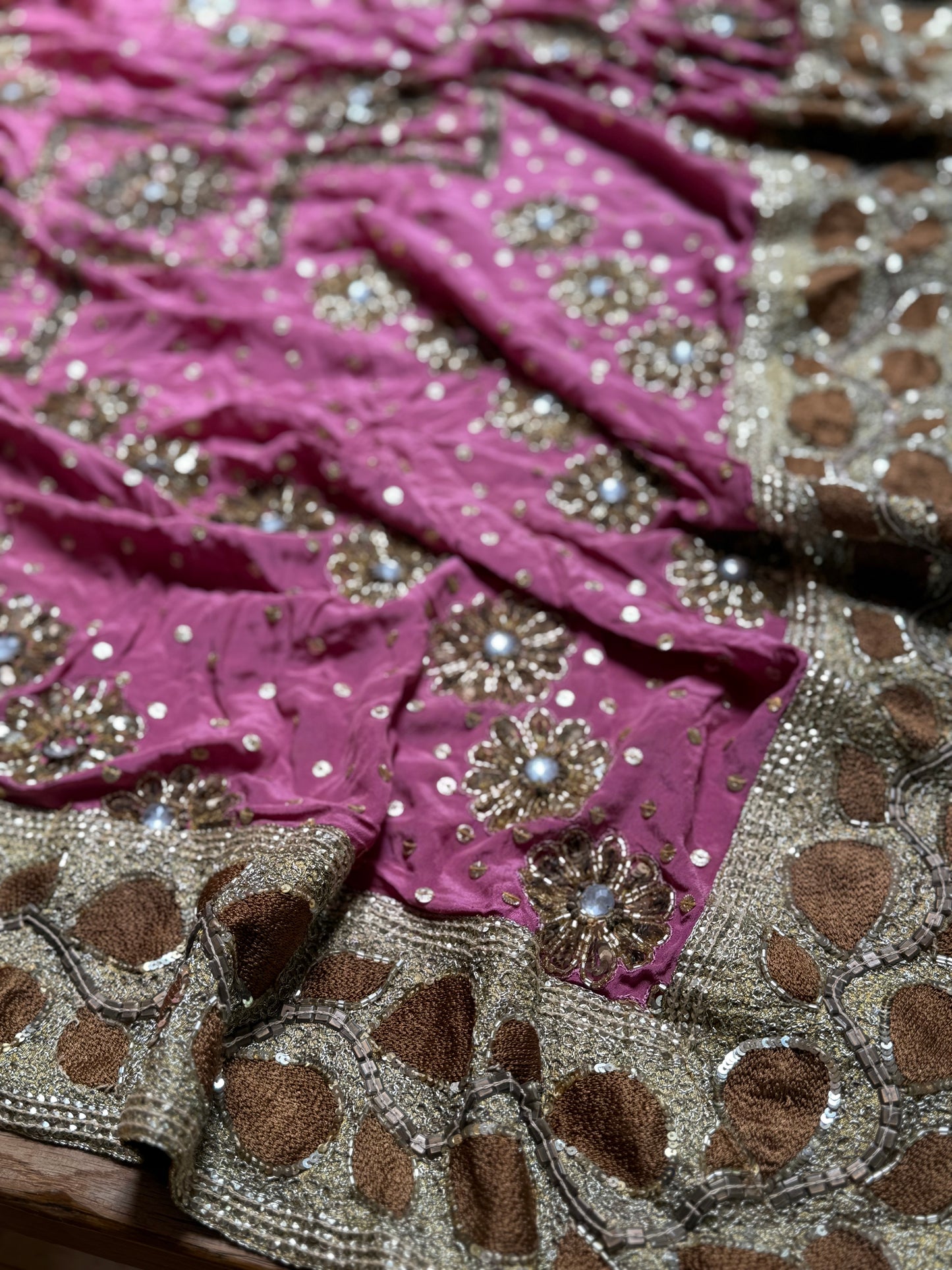PURE SILK full sari. Unique. Heavily beaded. Vintage saree. SOLD OUT