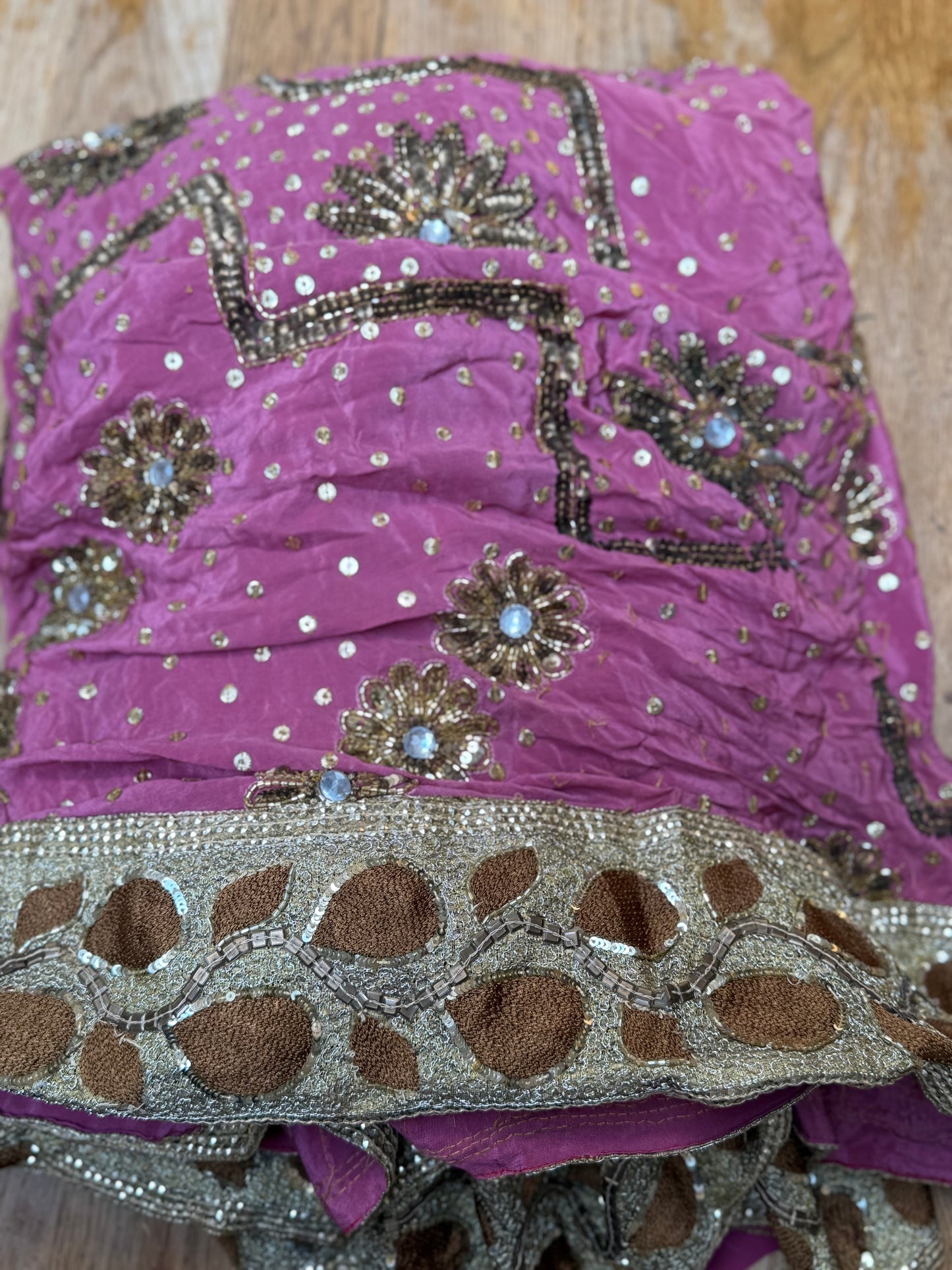 PURE SILK full sari. Unique. Heavily beaded. Vintage saree. SOLD OUT