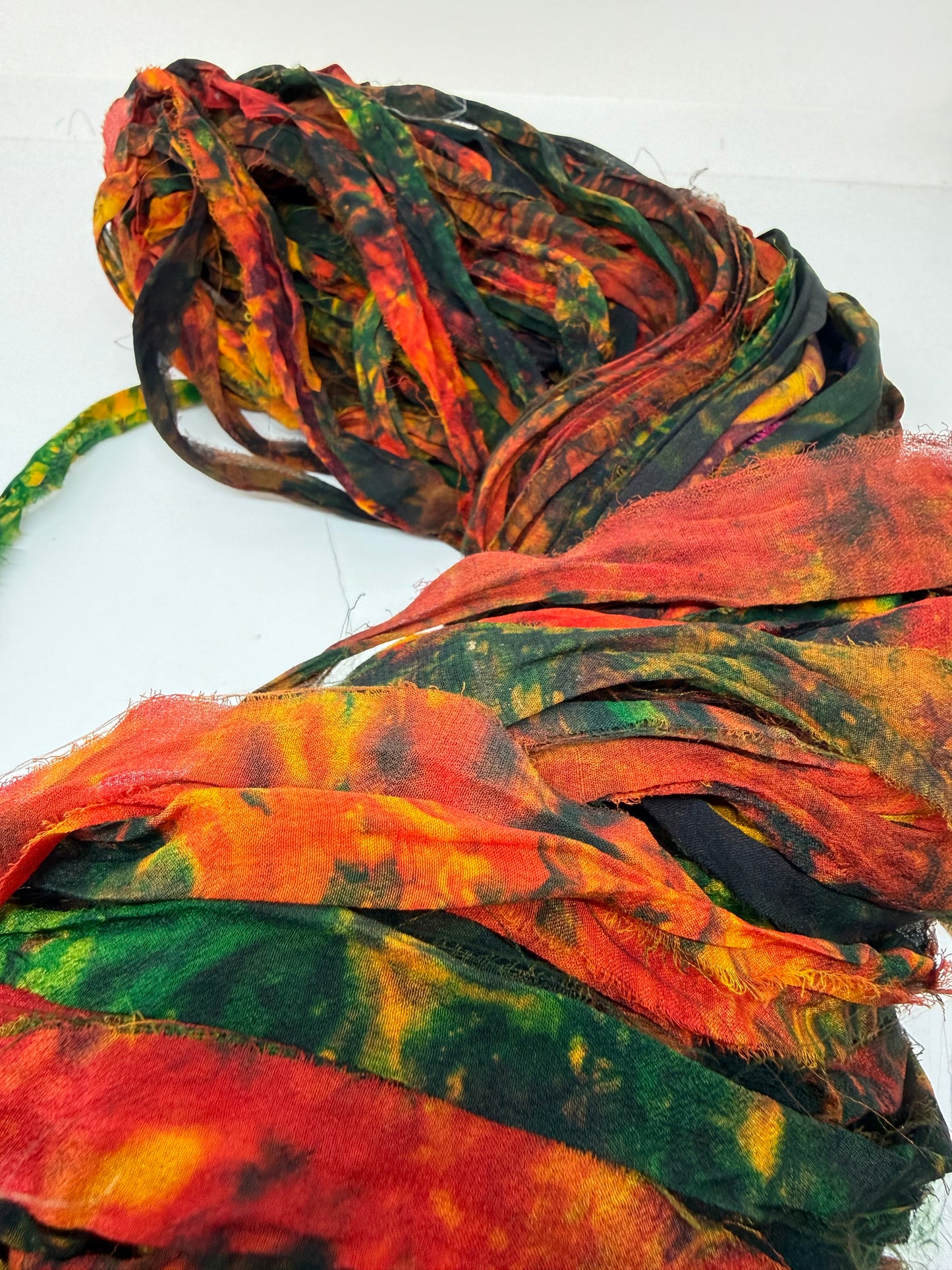 Sari Silk Ribbon – pure silk hand painted.