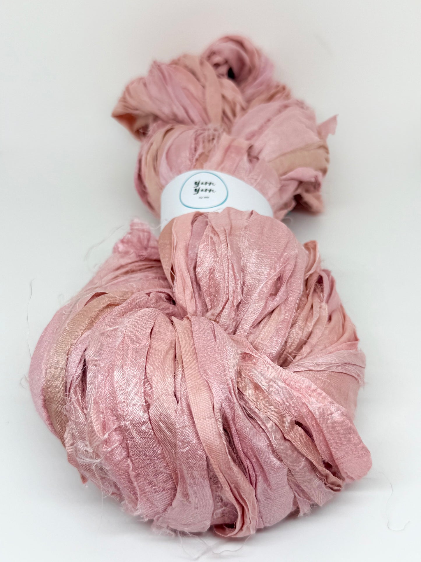 Sari Silk Ribbon Yarn | Blush Pink | Fibre Art and Weaving