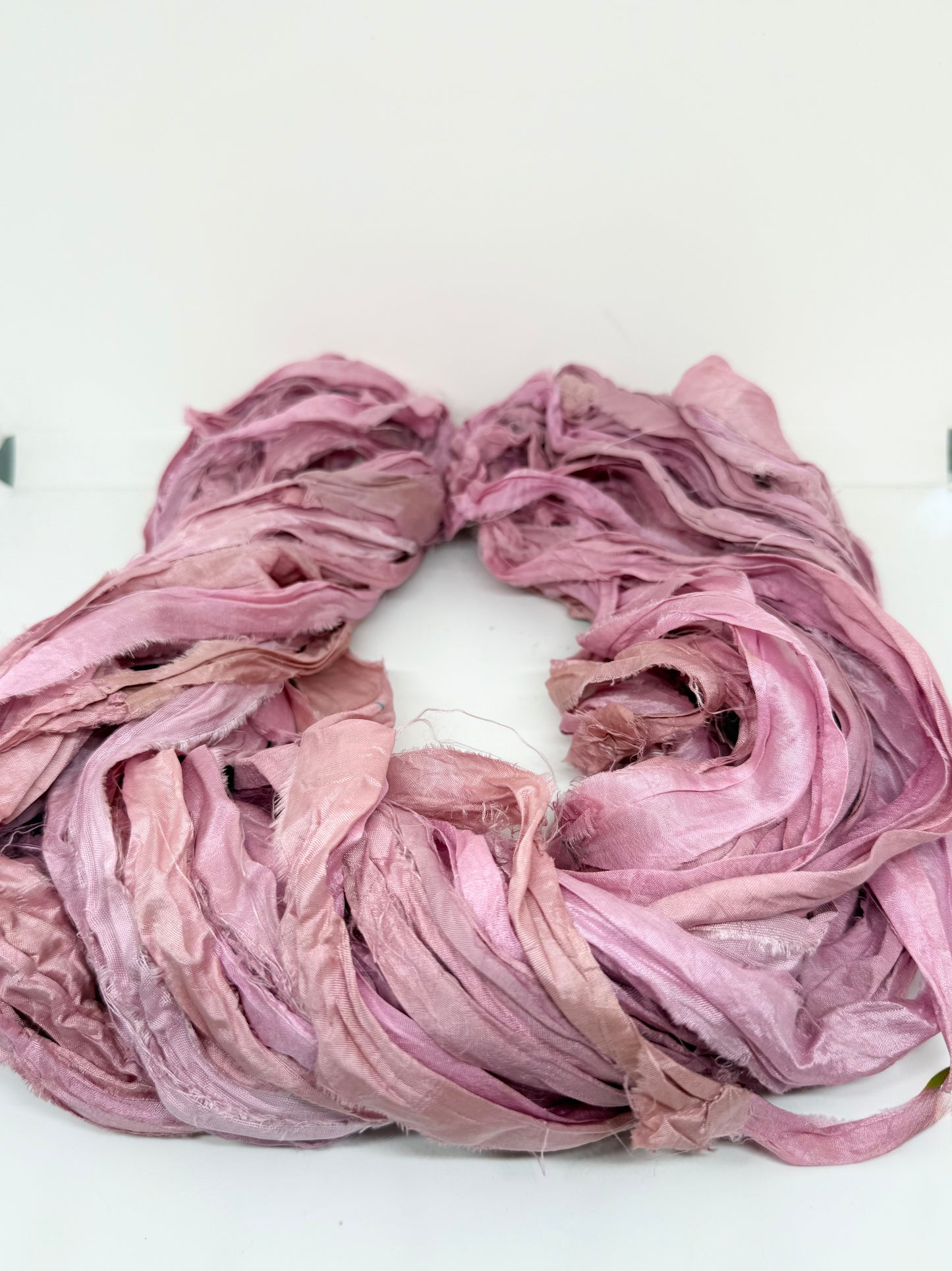 Sari Silk Ribbon Yarn | Light Pink | Fibre Art and Weaving