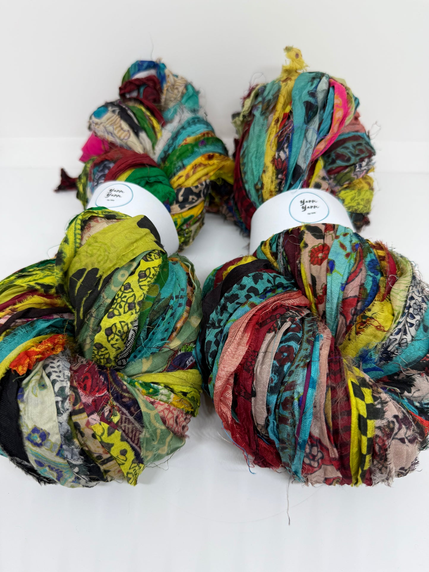 Patterned sari silk ribbon. Craft Ribbon for Fibre Arts