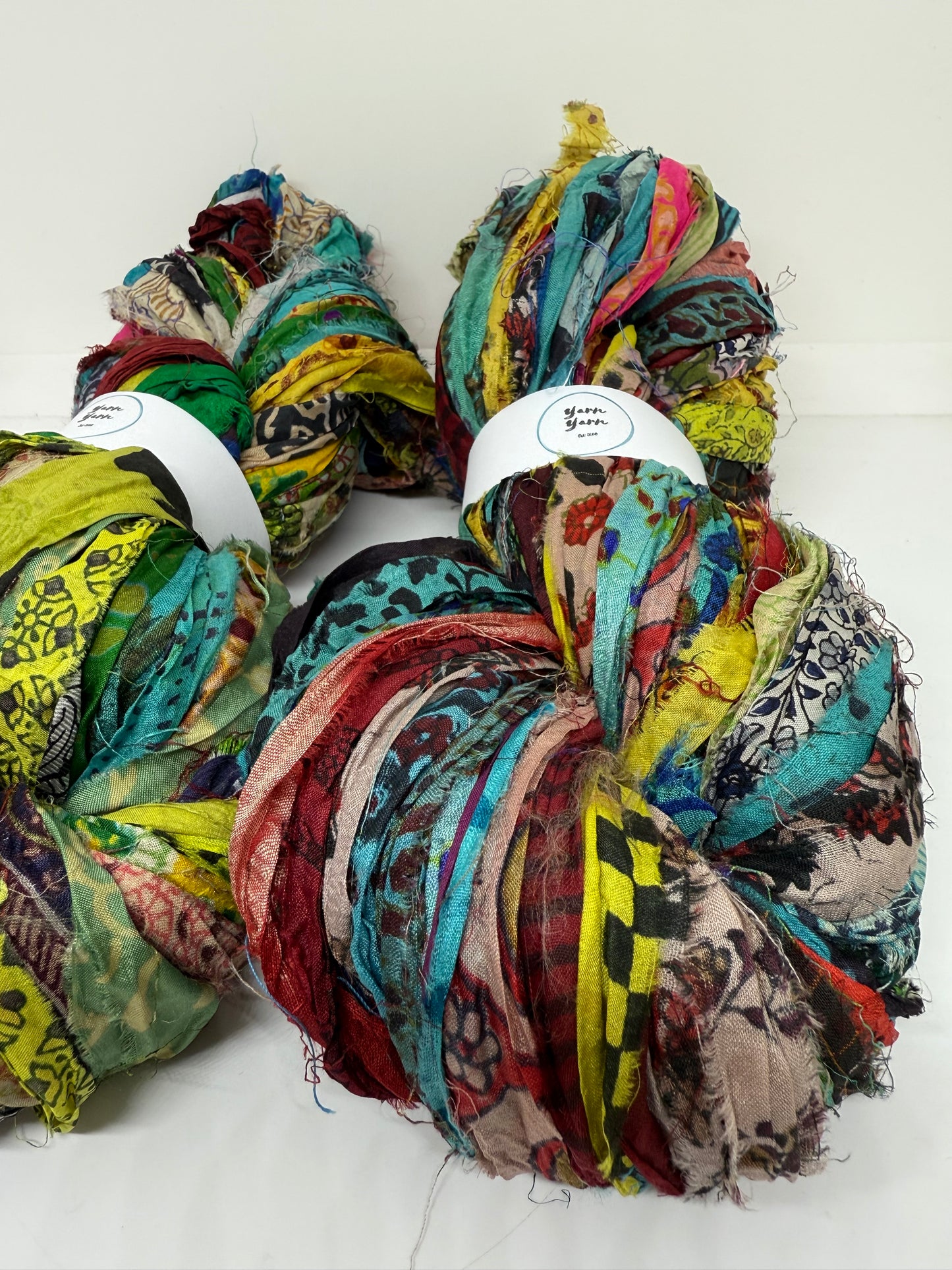Patterned sari silk ribbon. Craft Ribbon for Fibre Arts