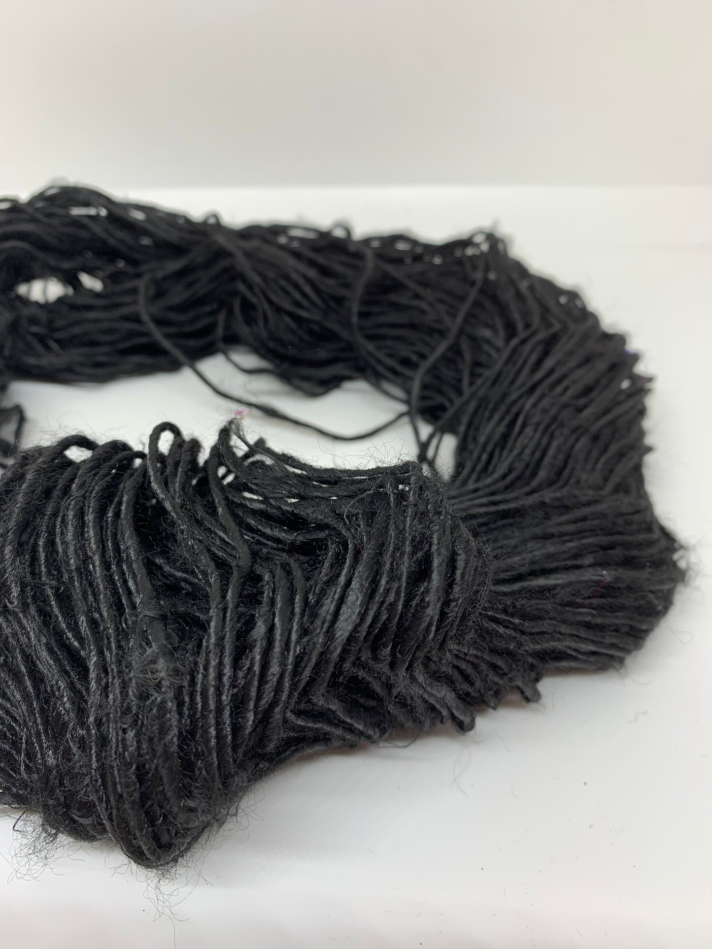 Banana yarn, black, vegan friendly yarn.