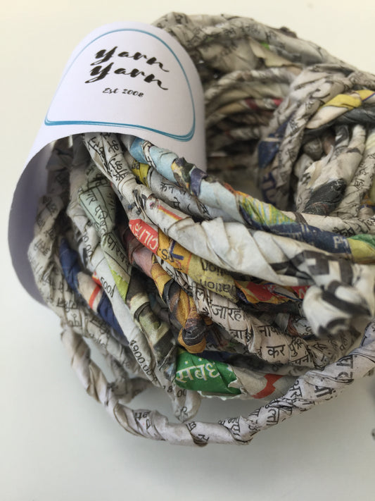 Handtwisted newspaper yarn back in stock!