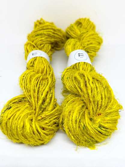 Banana Yarn In Sunset Moss. Vegan, Handspun and Chunky.