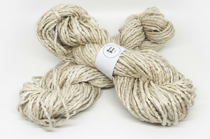 natural yarn for waving and fibre art. sari silk ribbon twisted into cord