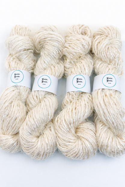 vegan white handspun banana yarn