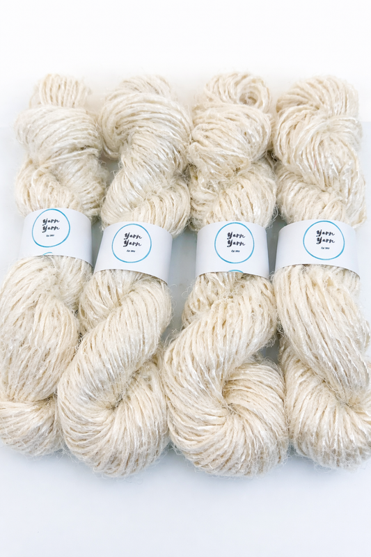 vegan white handspun banana yarn