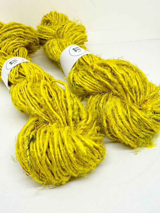 Banana Yarn In Sunset Moss. Vegan, Handspun and Chunky.