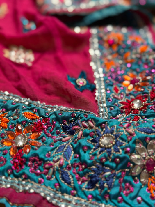 PURE SILK full sari. Heavily beaded. SOLD OUT