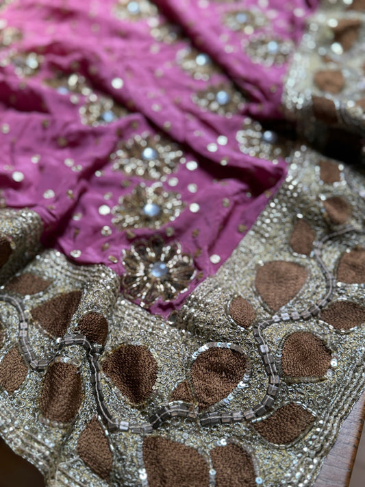 PURE SILK full sari. Unique. Heavily beaded. Vintage saree. SOLD OUT