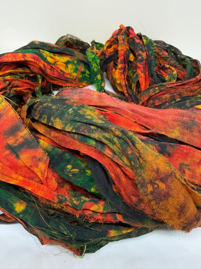 Sari Silk Ribbon – pure silk hand painted.