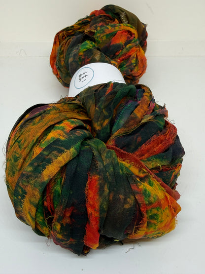 Sari Silk Ribbon – pure silk hand painted.