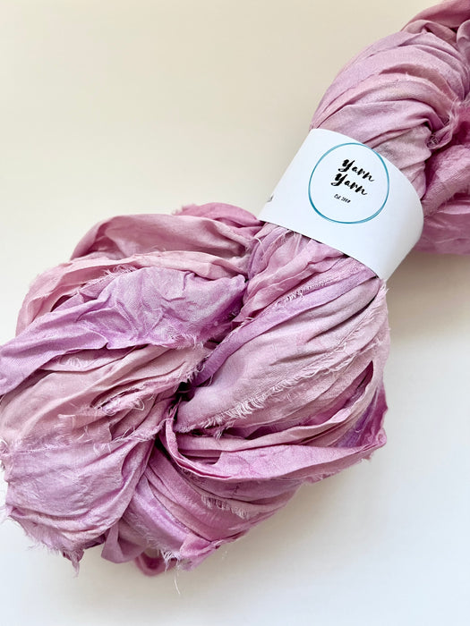 Sari silk ribbon, light pink.