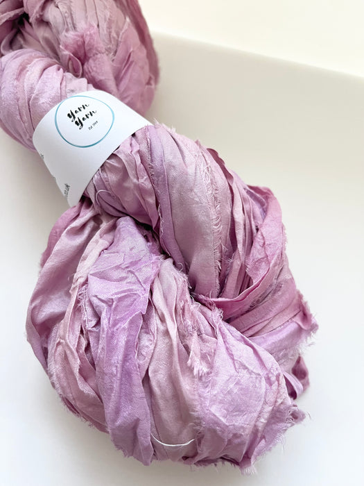 Sari silk ribbon, light pink.