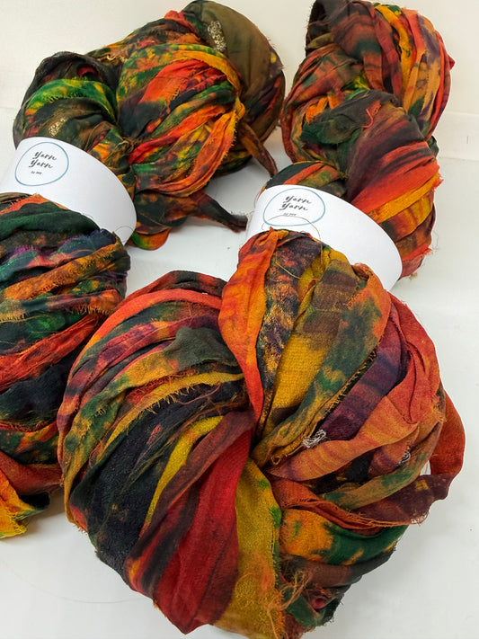 Sari Silk Ribbon – pure silk hand painted.