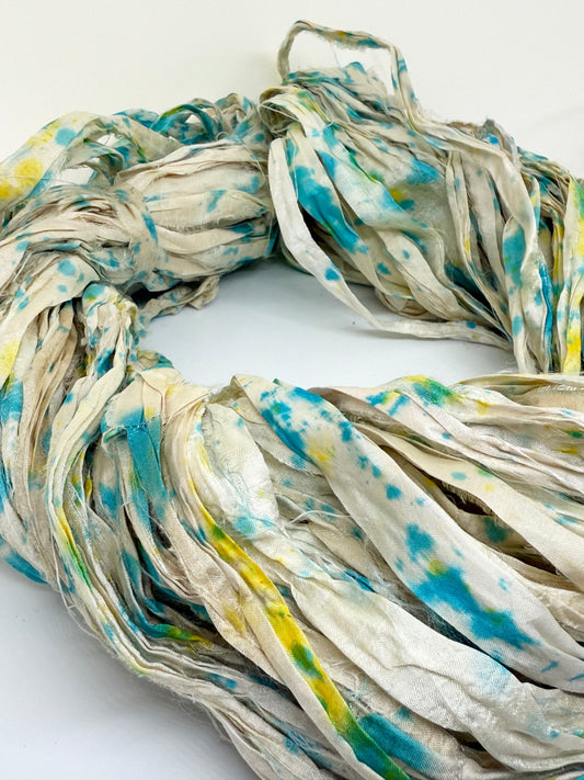 Sari Silk Ribbon – Spray Dyed, Ethical Weaving & Crafting Yarn