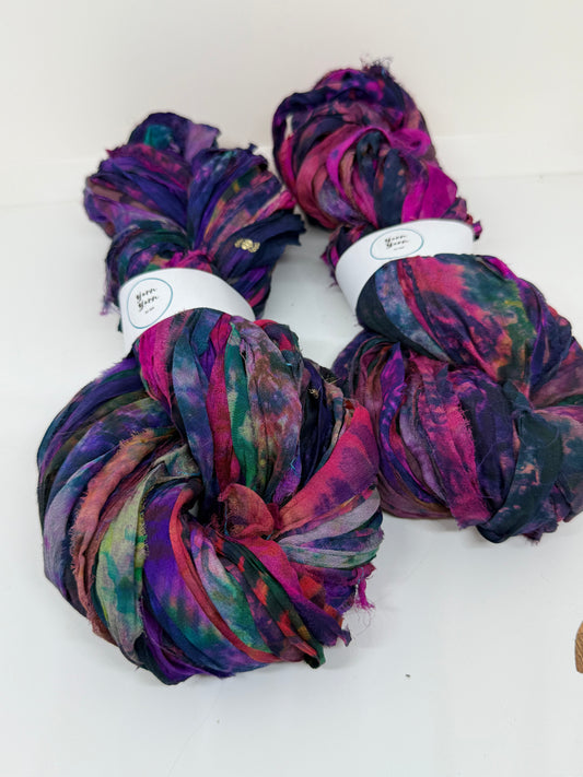 Sari Silk Ribbon – pure silk art dyed.