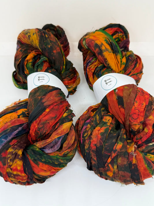 Sari Silk Ribbon – pure silk art dyed. 4 available