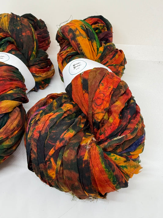 Sari Silk Ribbon – pure silk art dyed. 4 available