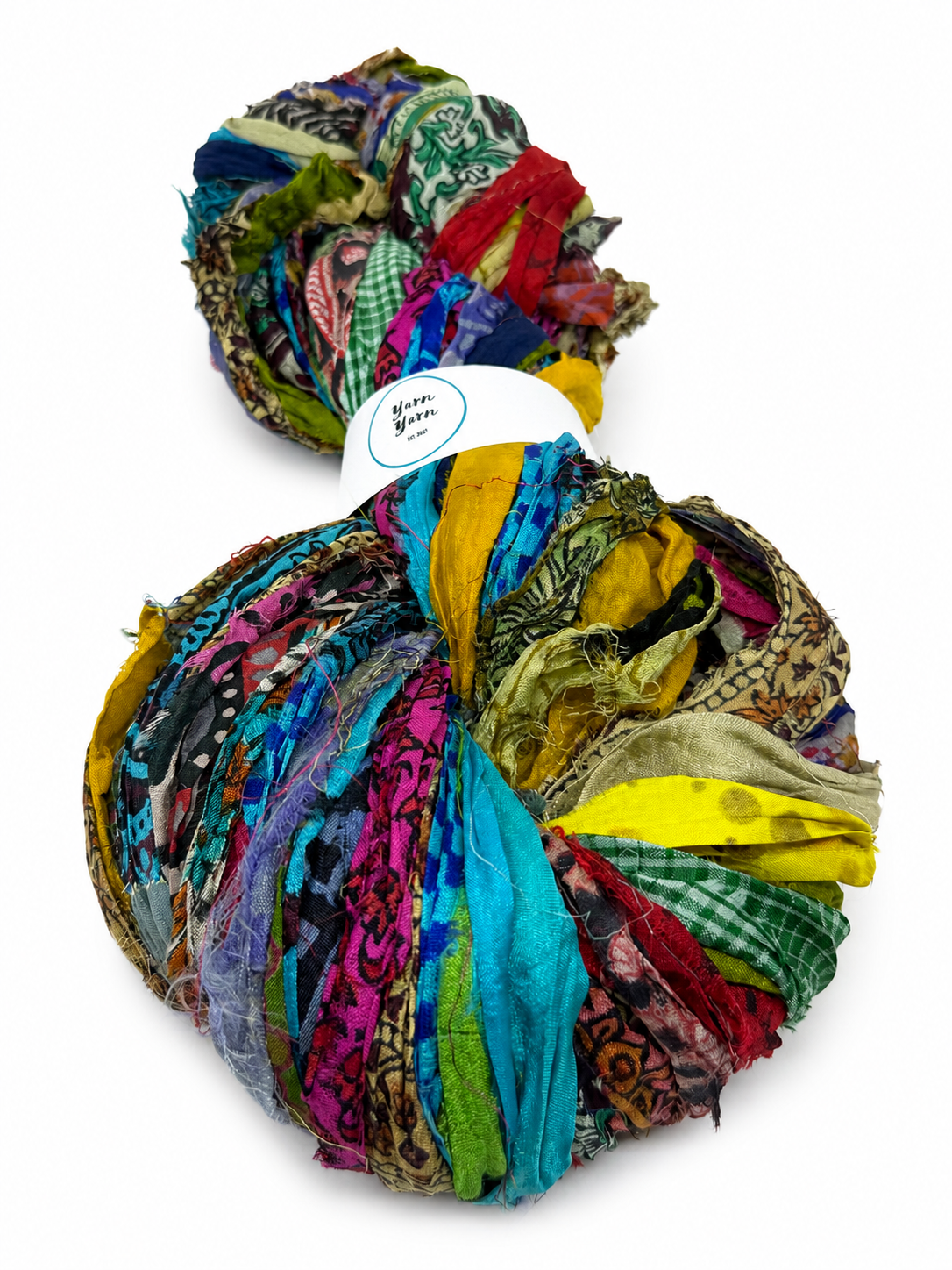 Sari silk ribbon yarn with beautiful prints 