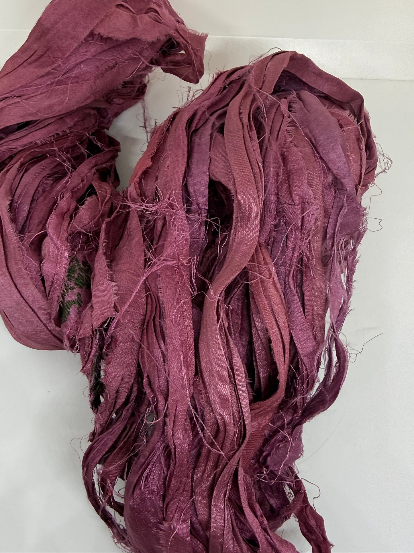 Sari Silk Ribbon Yarn | Beetroot | Fibre Art and Weaving