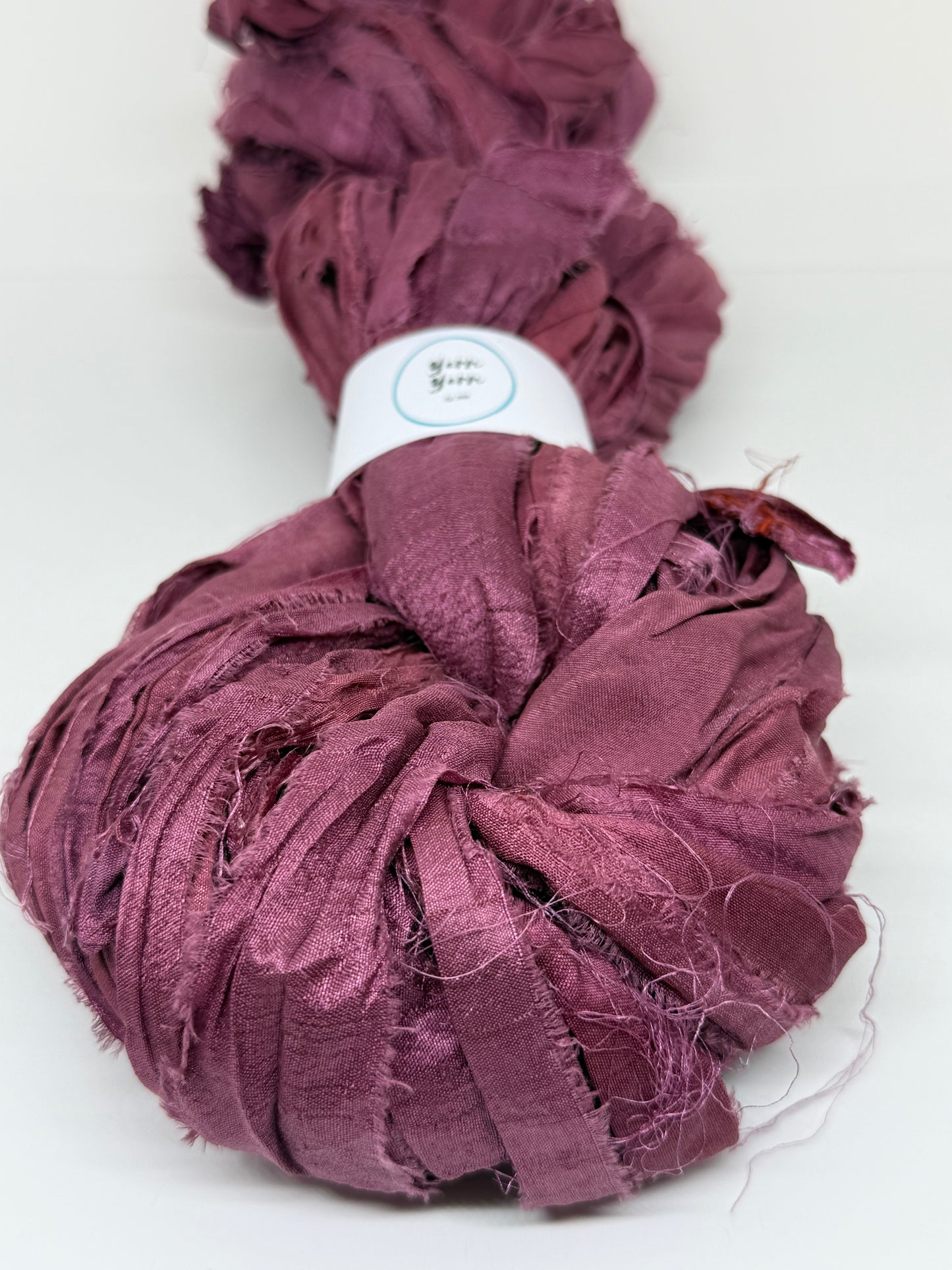 Sari Silk Ribbon Yarn | Beetroot | Fibre Art and Weaving