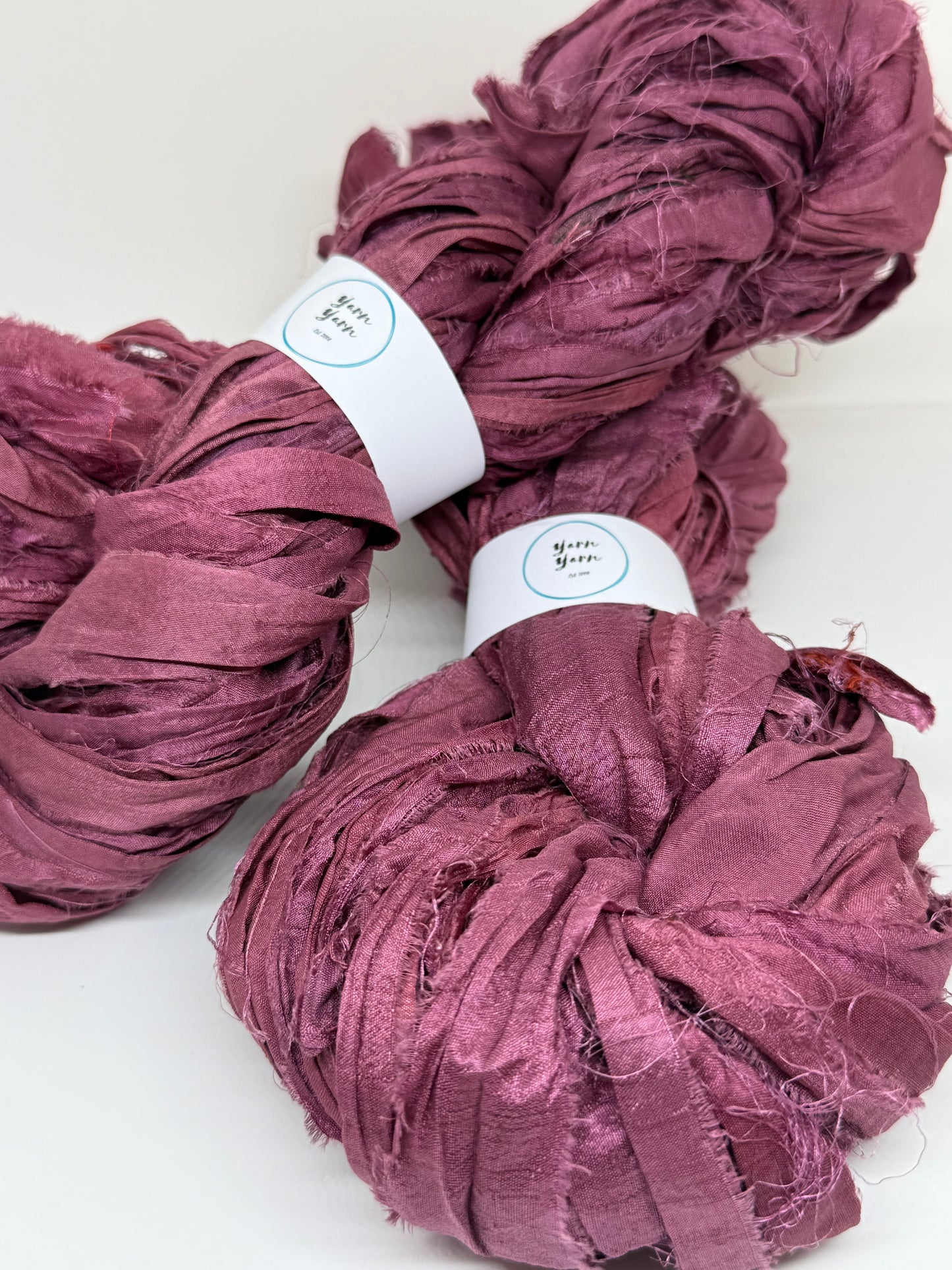 Sari Silk Ribbon Yarn | Beetroot | Fibre Art and Weaving