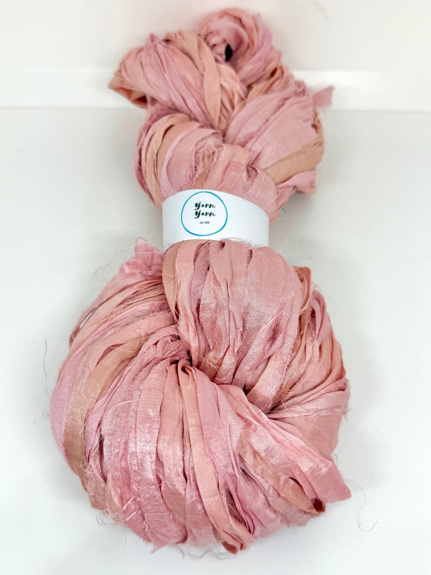 Sari Silk Ribbon Yarn | Blush Pink | Fibre Art and Weaving