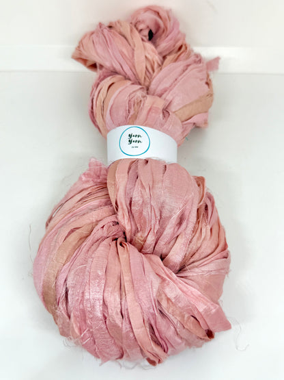 Sari Silk Ribbon Yarn | Blush Pink | Fibre Art and Weaving
