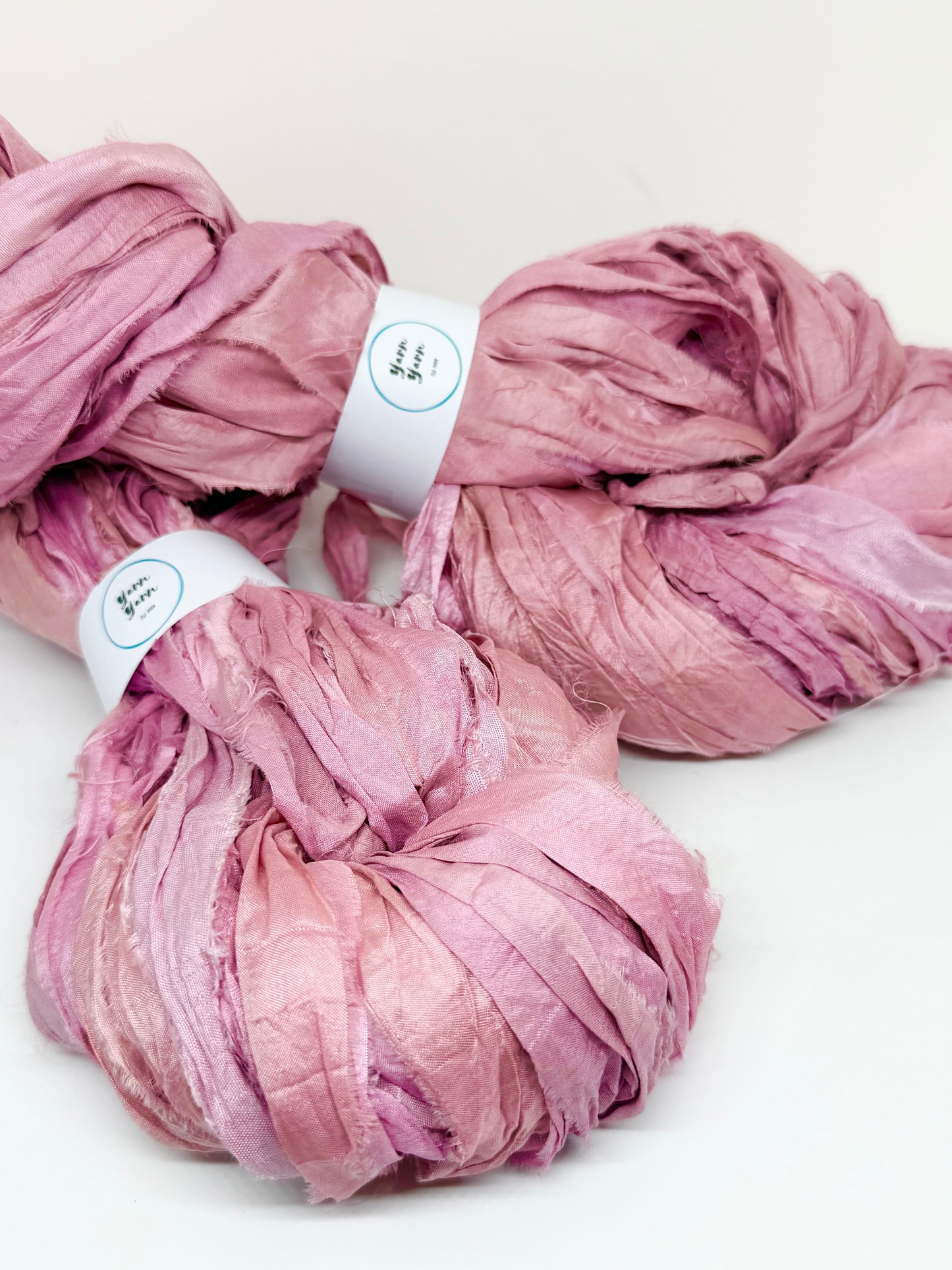 Sari Silk Ribbon Yarn | Light Pink | Fibre Art and Weaving