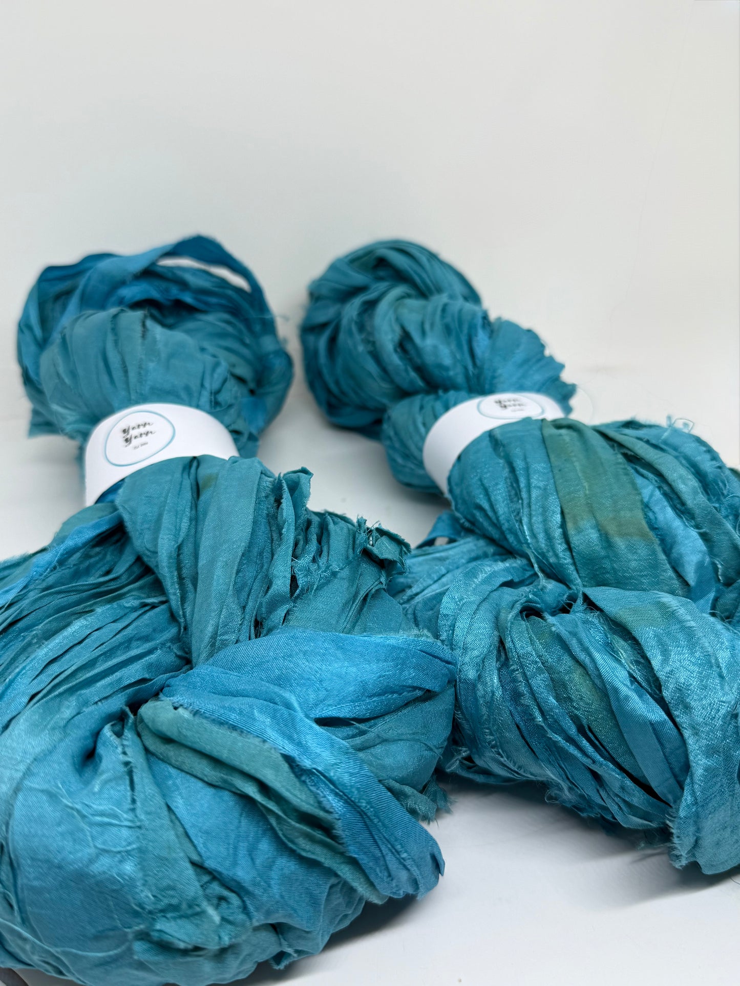 Sari Silk Ribbon Yarn | Kingfisher Blue | Fibre Art and Weaving
