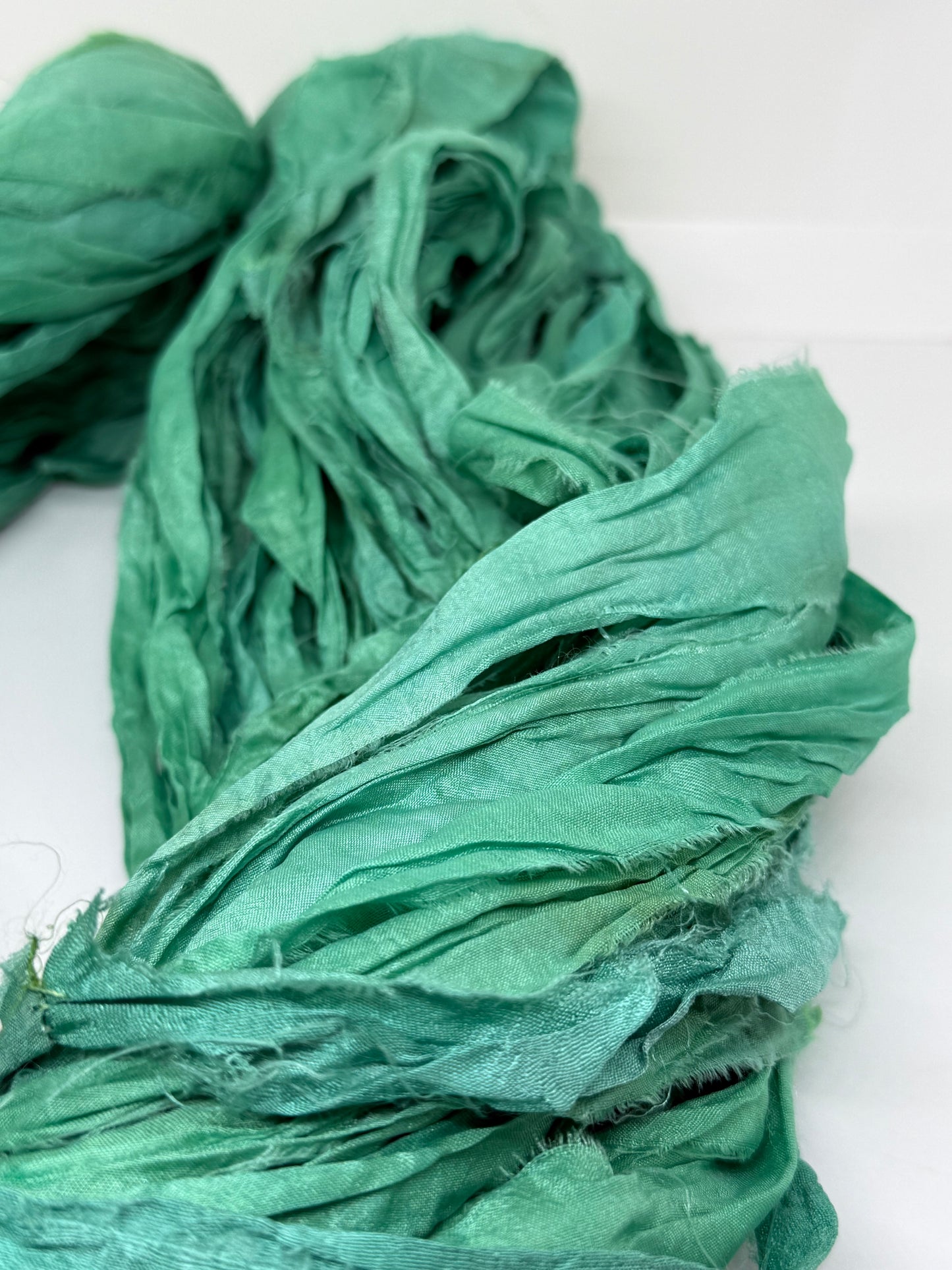 Sari Silk Ribbon Yarn | Lagoon | Fibre Art and Weaving