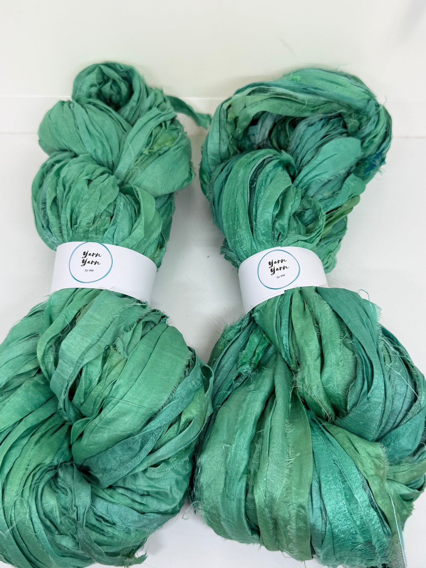 Sari Silk Ribbon Yarn | Lagoon | Fibre Art and Weaving