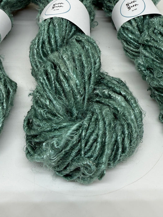 Banana yarn, pistachio vegan friendly yarn.