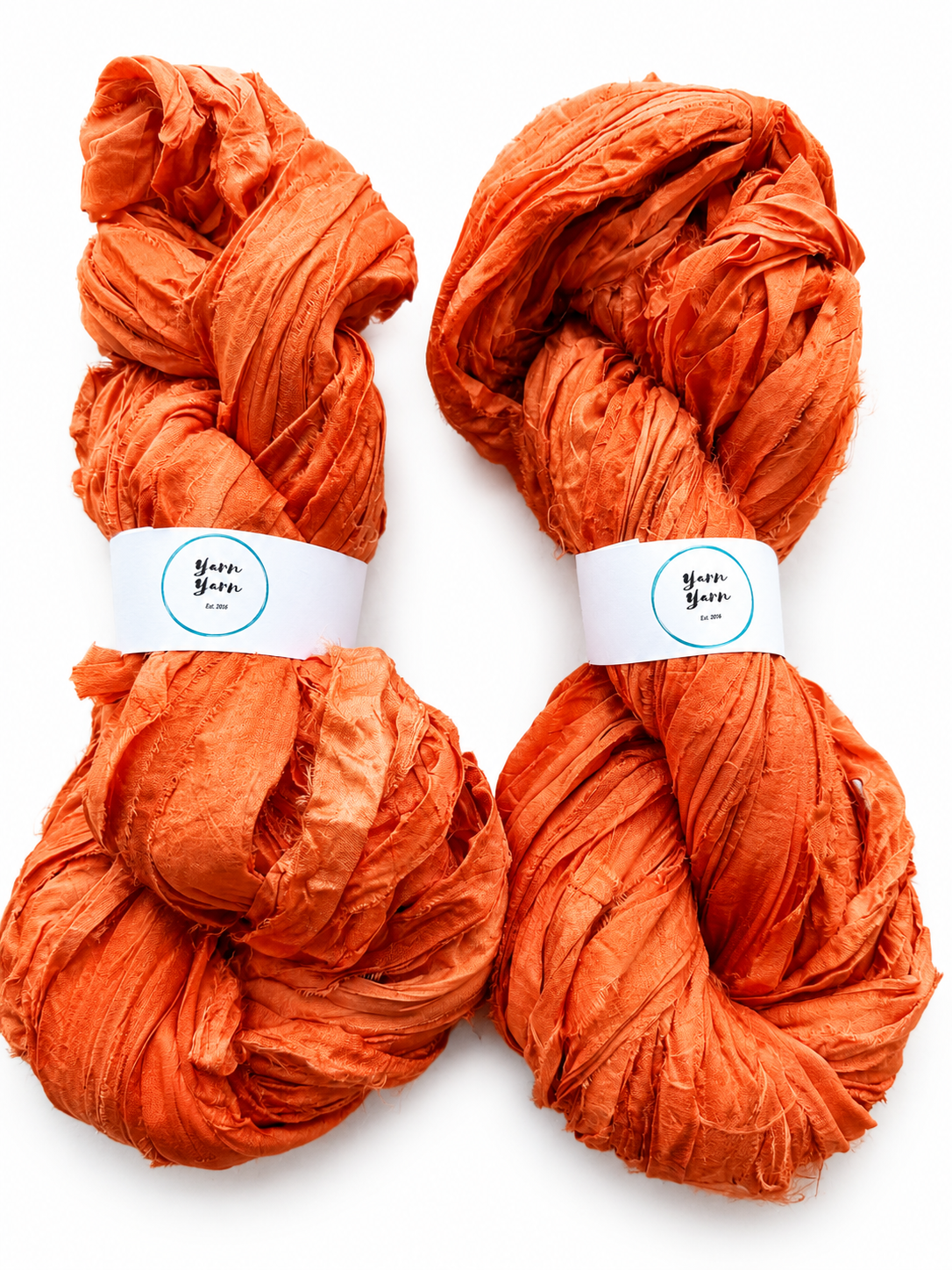 Sari Silk Ribbon | Hand-Dyed Orange | Wide Strips | Ethical Fibre Art Supplies.