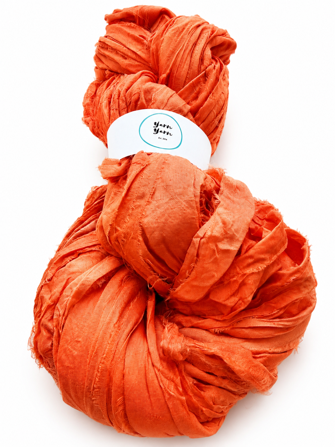 Sari Silk Ribbon | Hand-Dyed Orange | Wide Strips | Ethical Fibre Art Supplies.