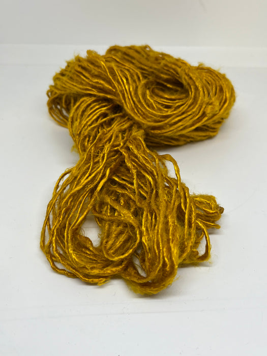 Banana yarn. Honey Gold. Handspun yarn.