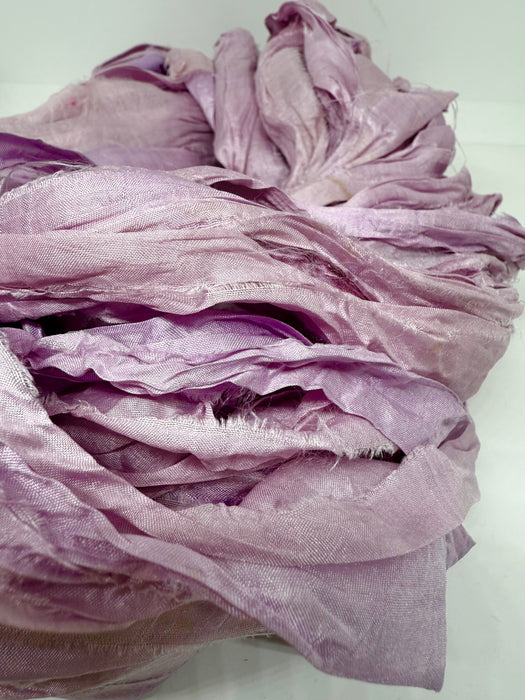 Sari Silk Ribbon Yarn – Damson light pink.