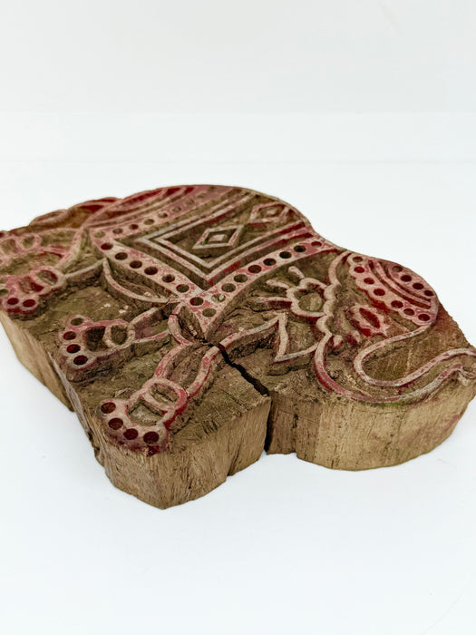 Vintage Indian wooden elephant printing block. SOLD