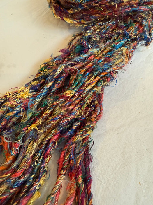 Banana yarn, mixed colours, vegan friendly yarn.