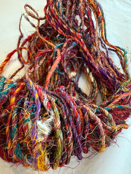 Banana yarn, mixed colours, vegan friendly yarn.