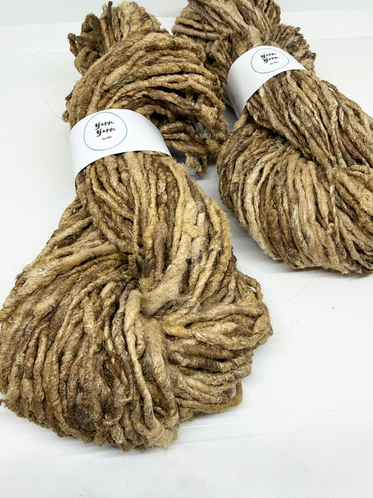 Wild forest silk yarn, chemical free.
