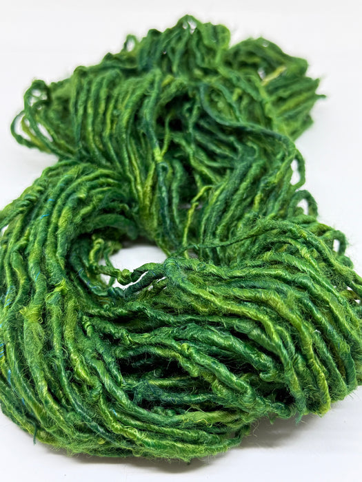 Banana yarn. Forest green. Vegan yarn.