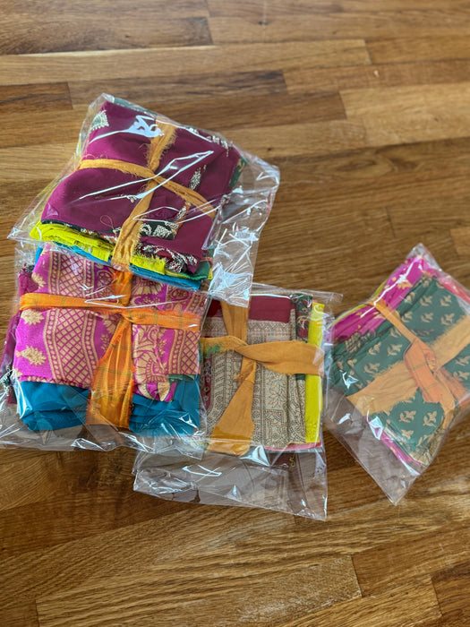 Sari silk fabric pack of four.